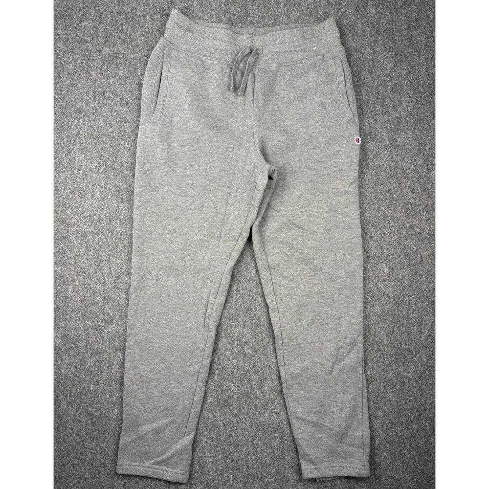 Champion Mens Fleece Joggers Gray Drawstring Sweatpants Medium